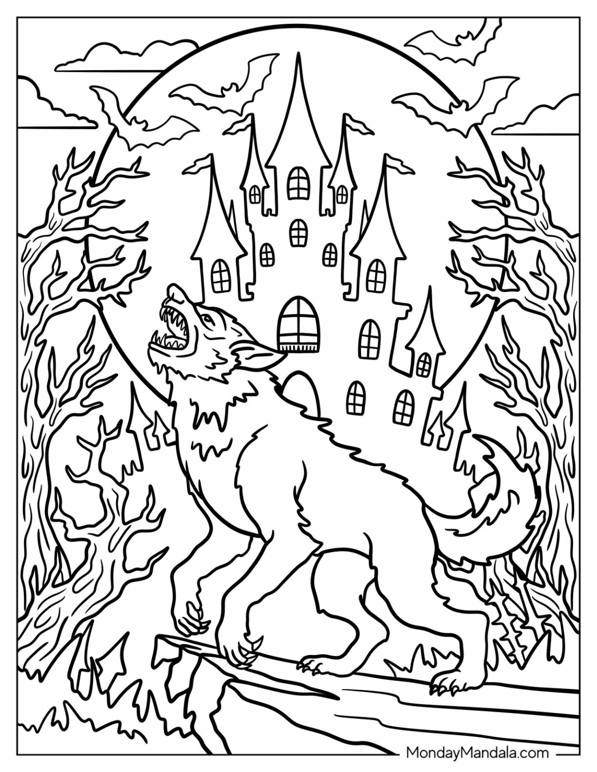 28 Werewolf Coloring Pages Free PDF Printables 