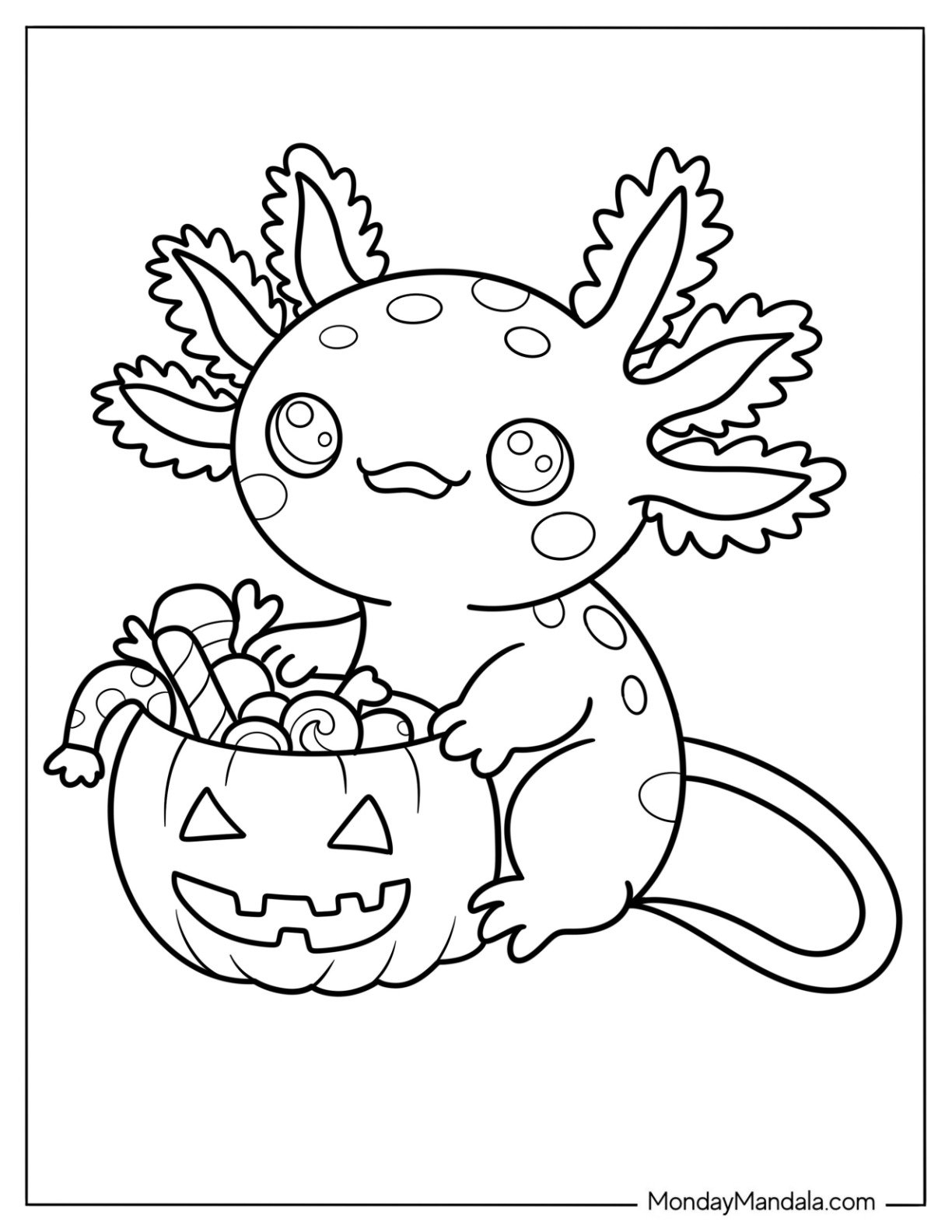 cute axolotl coloring pages