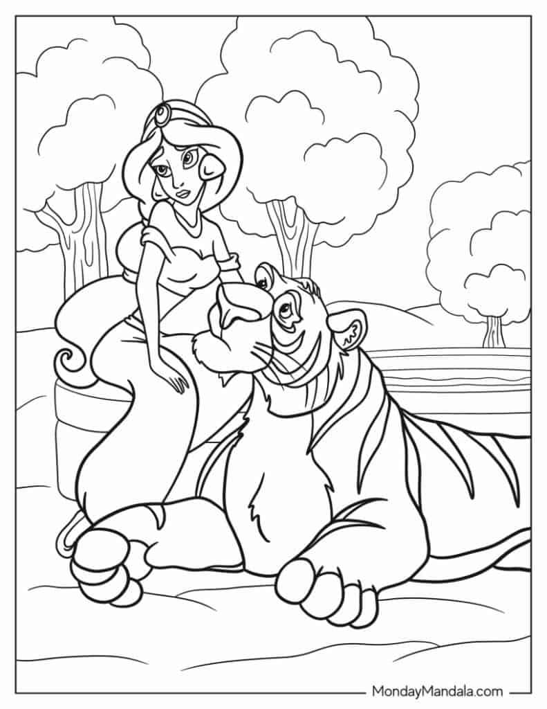 30 Aladdin Jasmine Coloring Pages Free PDF Printables 