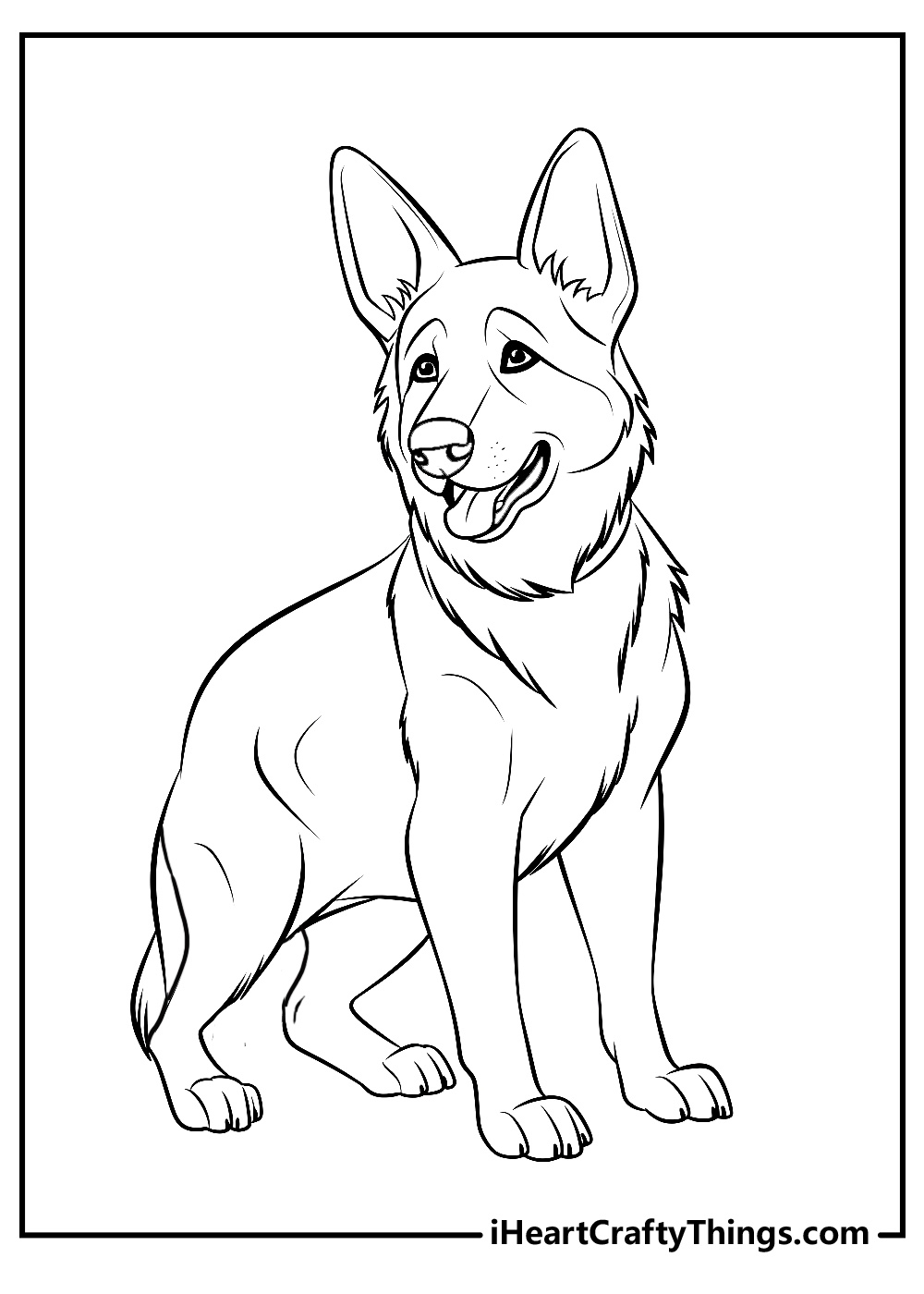 coloring pages german shepherd dog