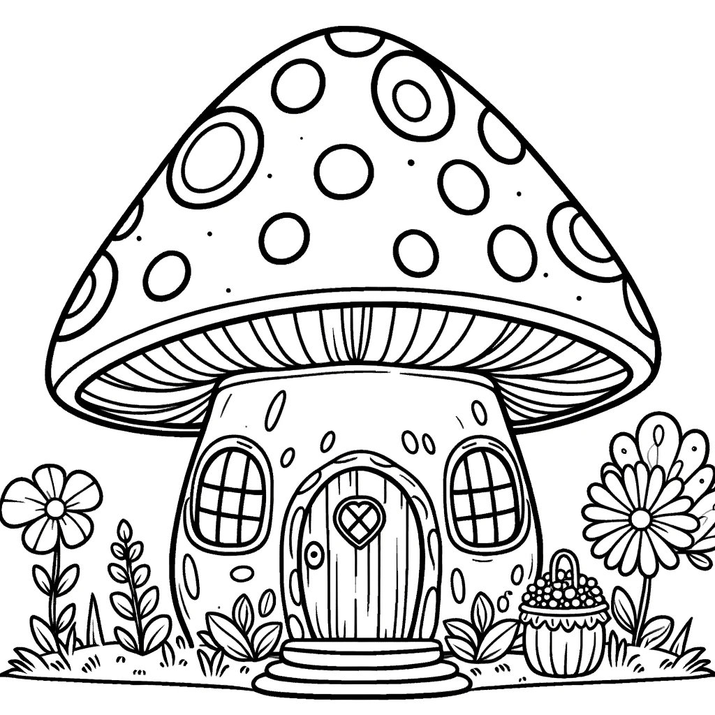 30 Mushroom House Coloring Pages Enchanted Mushroom House Bundle Cute Mushroom House Etsy Denmark