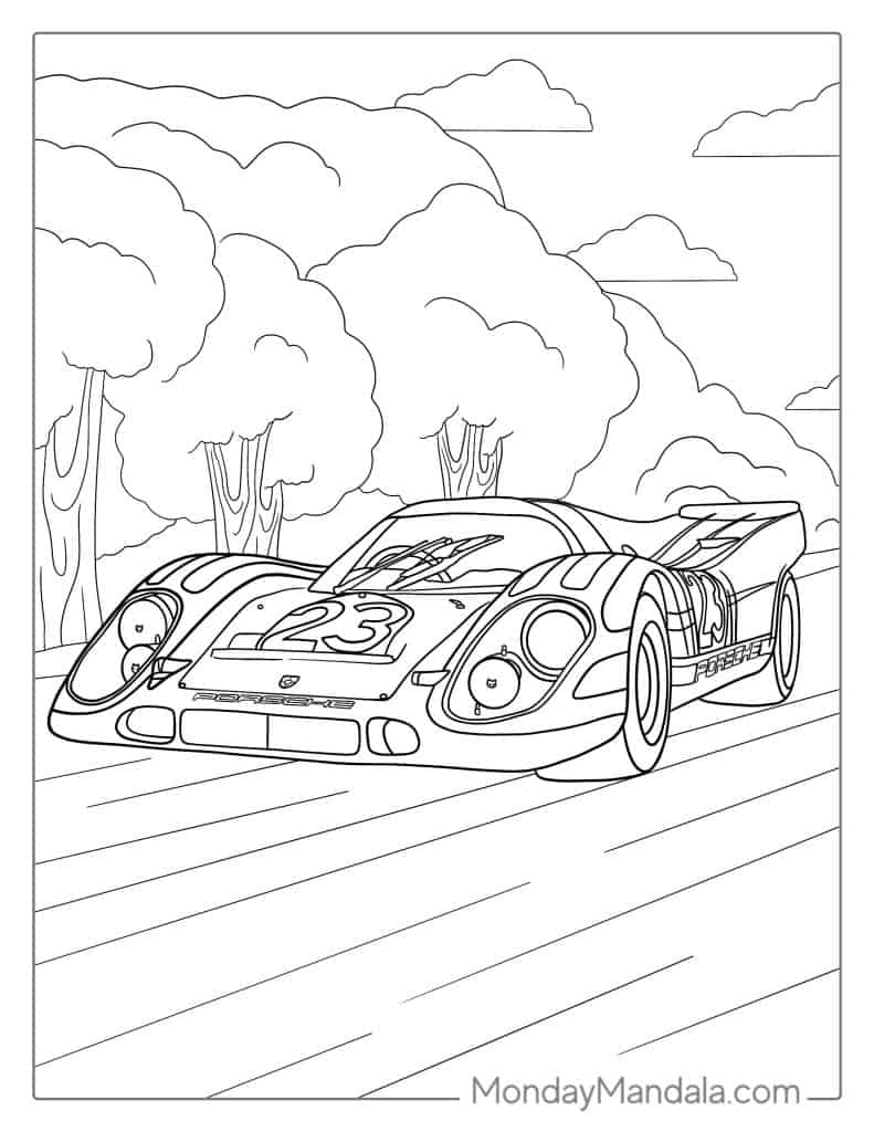 race car coloring page
