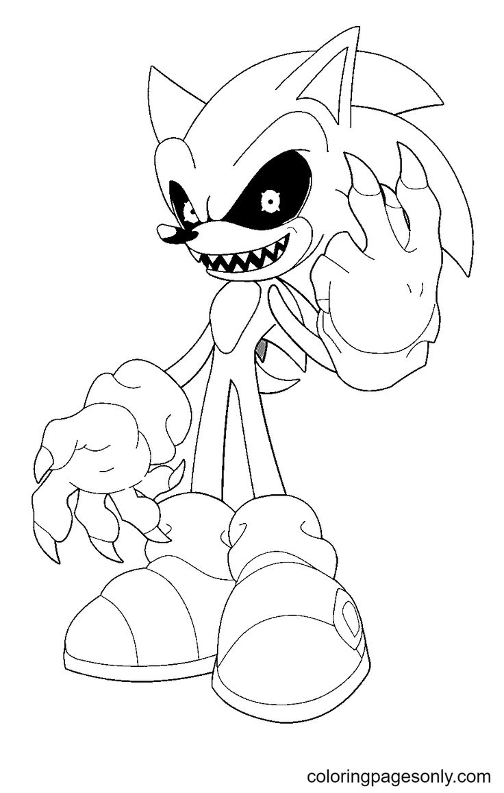 30 Sonic Exe Coloring Pages Free Printable PDF Online Coloring