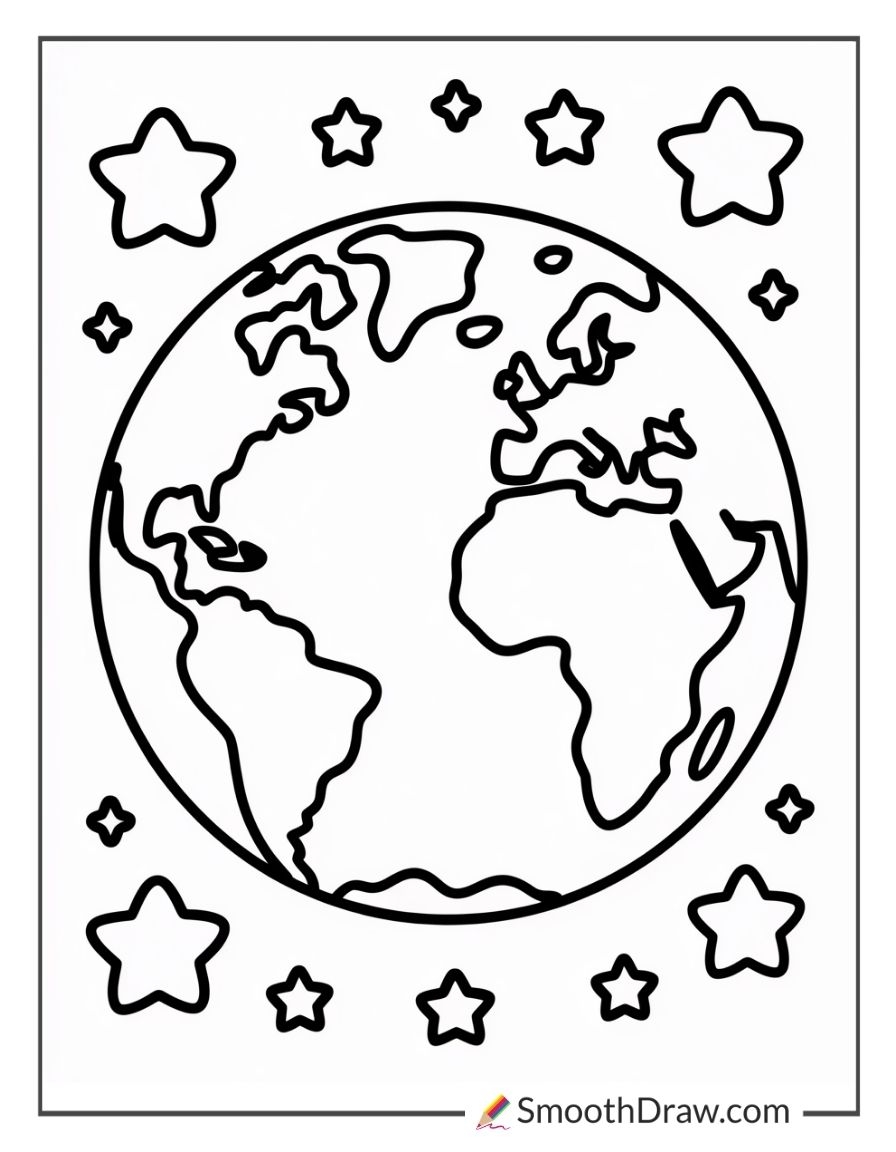32 Earth Coloring Pages Smooth Draw 32 Earth Coloring Pages Smooth Draw