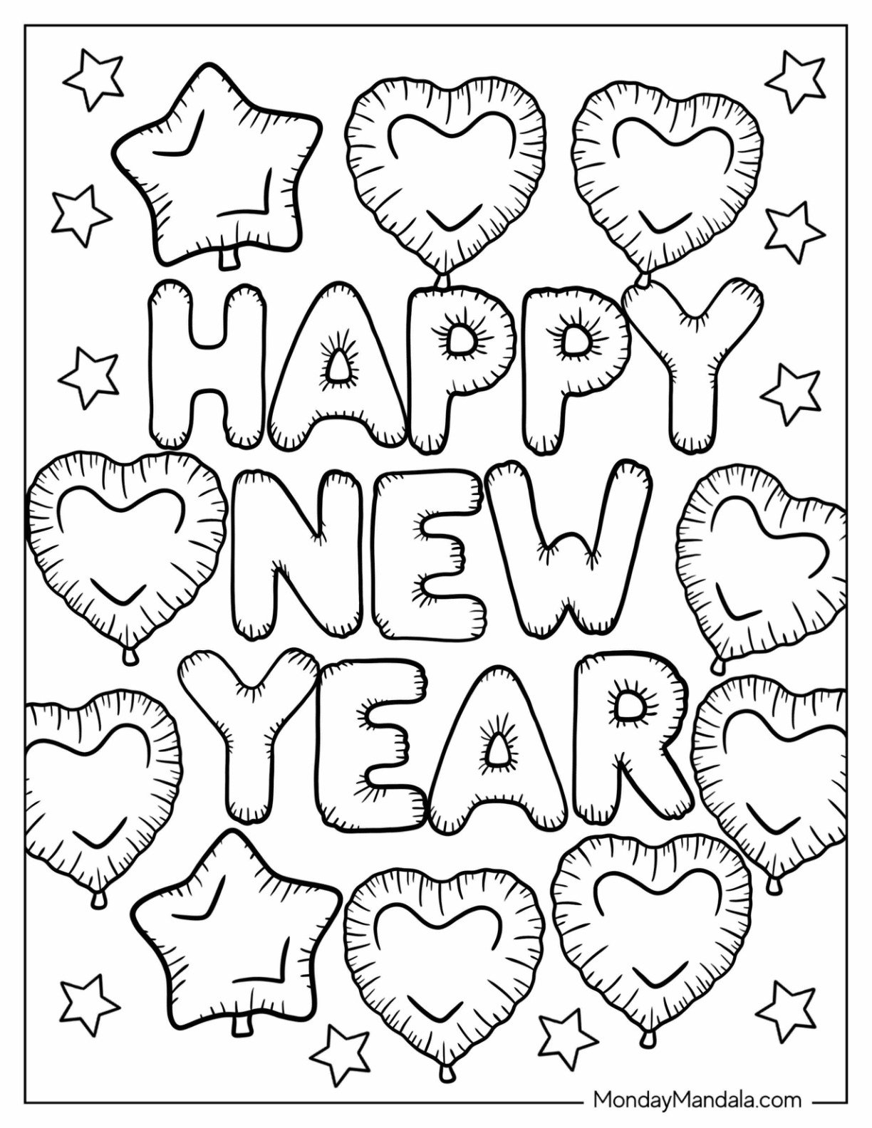 32 New Year Coloring Pages Free PDF Printables 