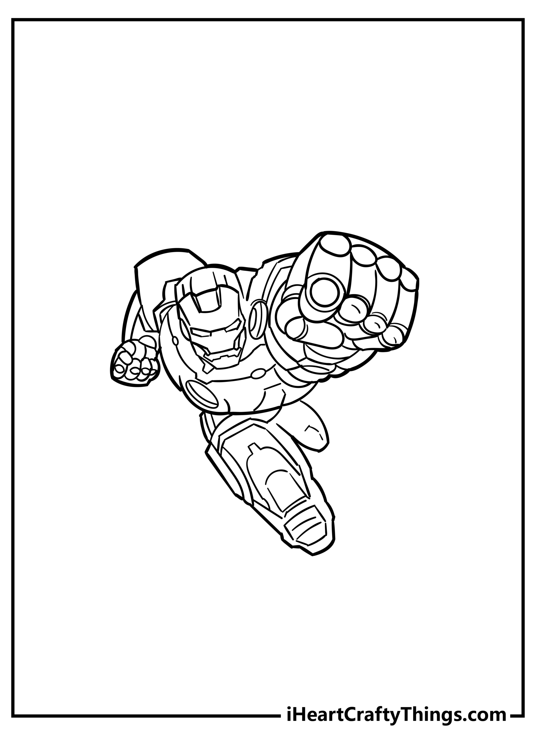 easy simple ironman coloring pages