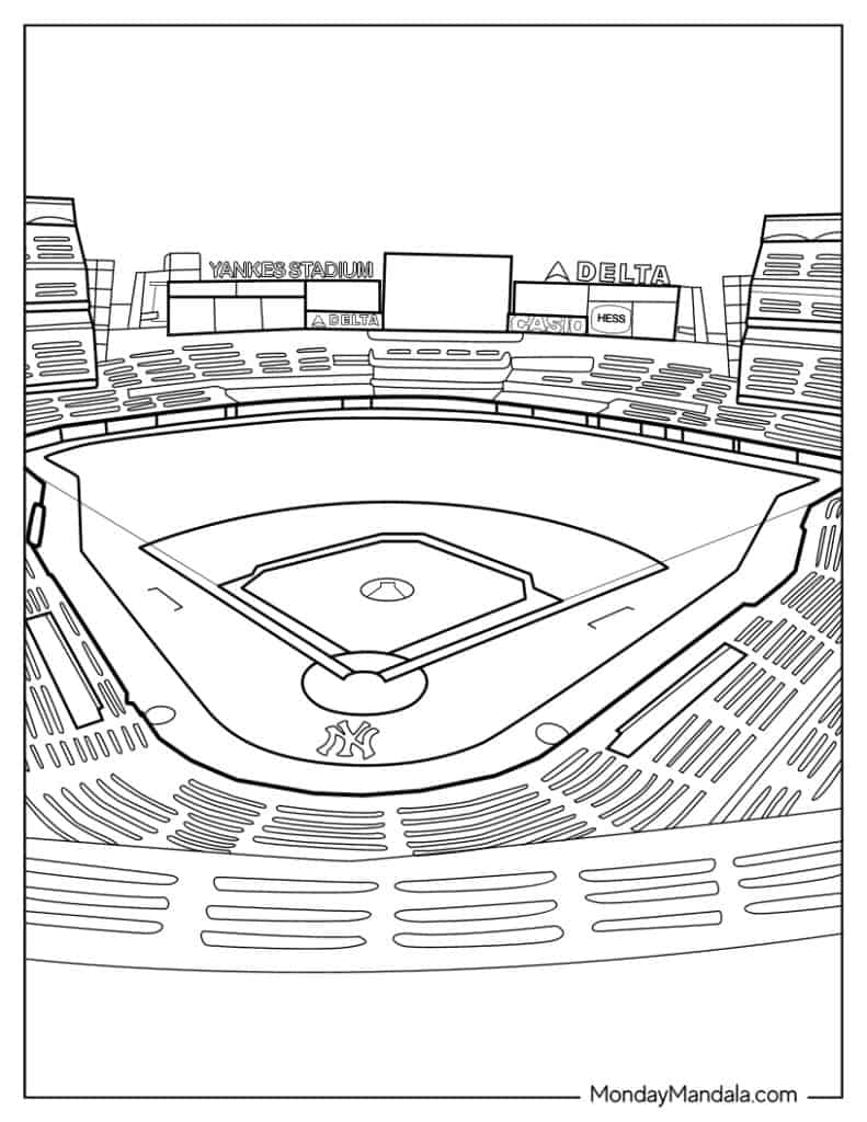 baseball game coloring pages