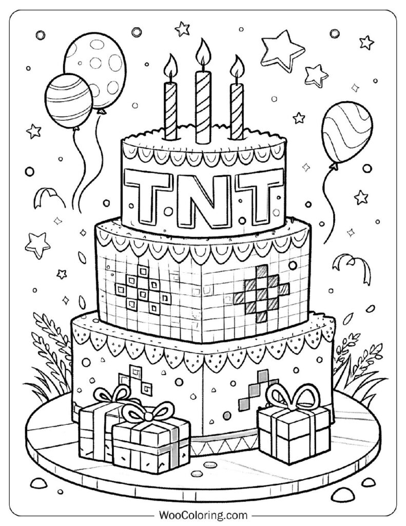 birthday cake coloring sheet
