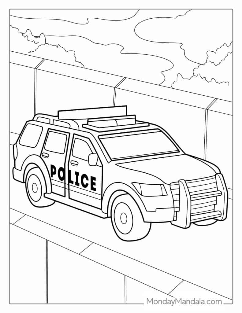 36 Police Car Coloring Pages Free PDF Printables 