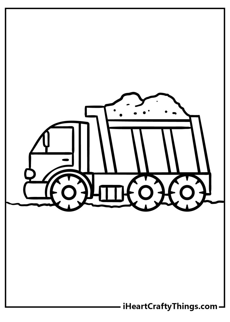trash truck coloring page
