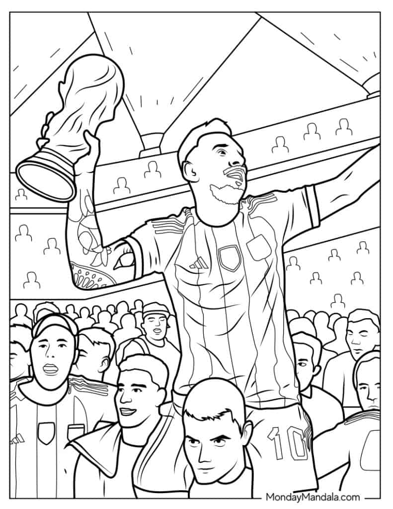 messi soccer coloring pages
