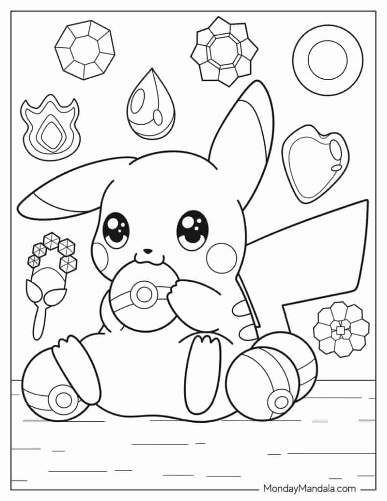 pikachu printable coloring pages