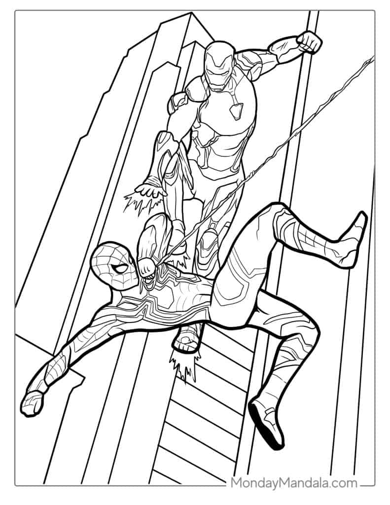 iron spiderman coloring pages