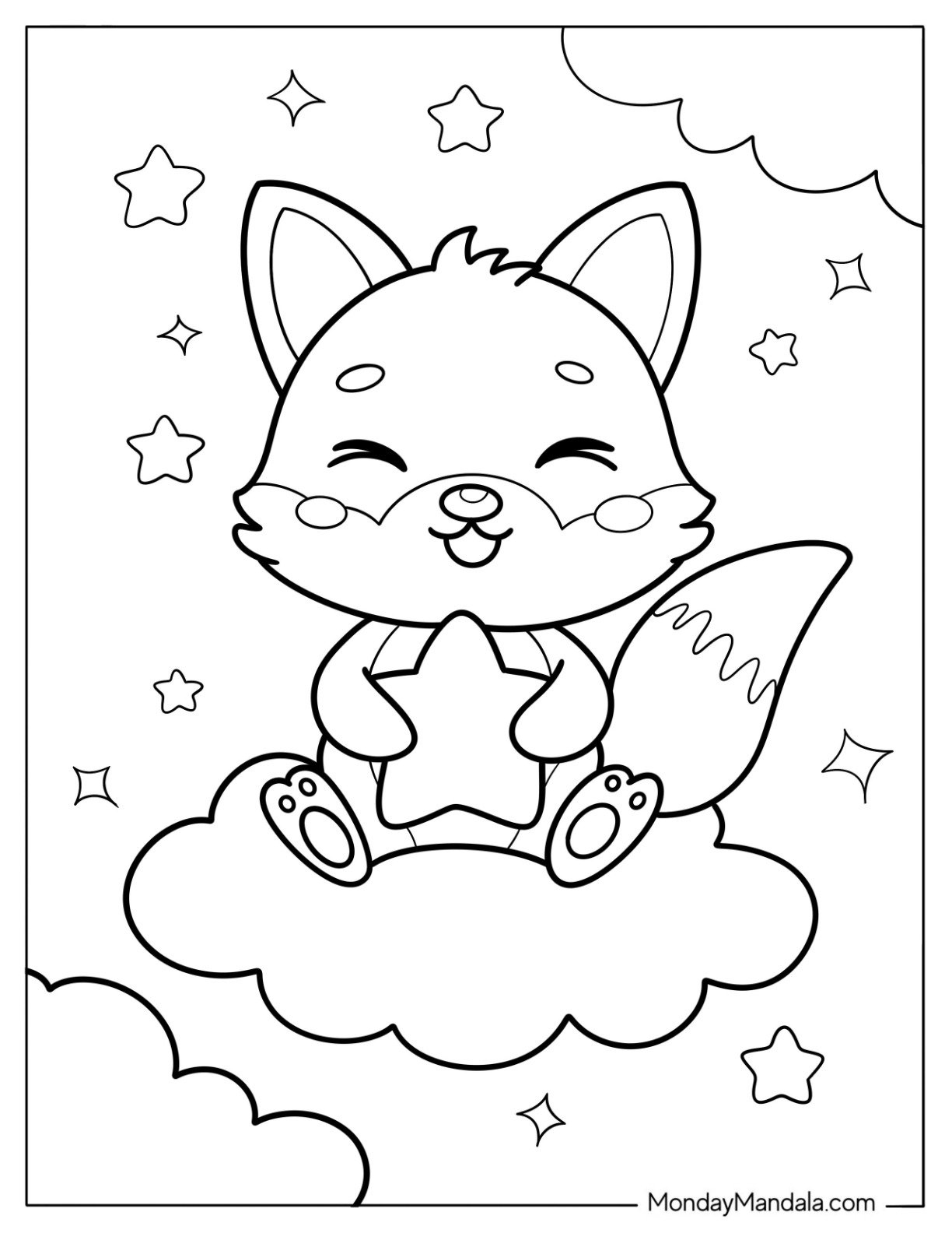 cute fox coloring pages