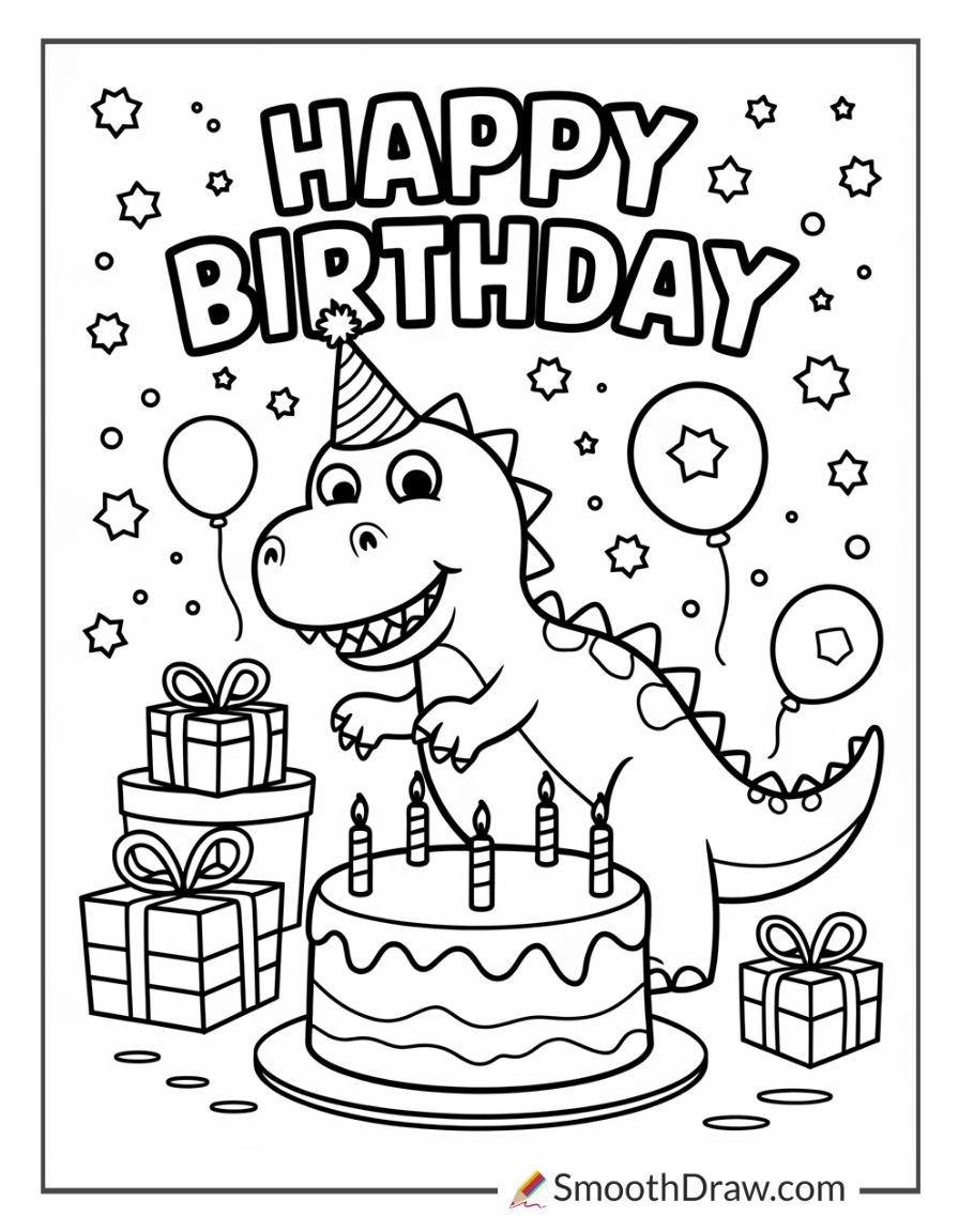 birthday card coloring template
