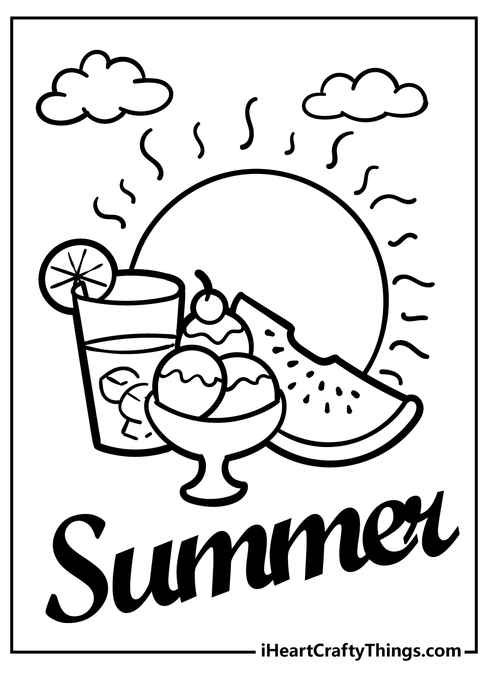 summer fun coloring sheets