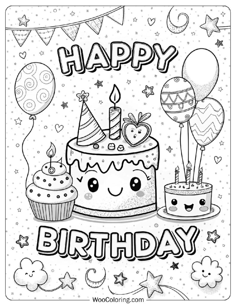 happy birthday coloring pages