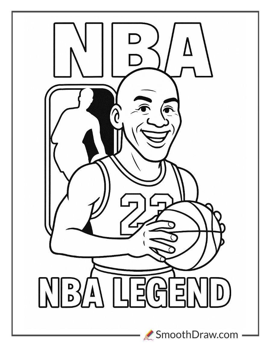 48 Michael Jordan Coloring Pages Smooth Draw