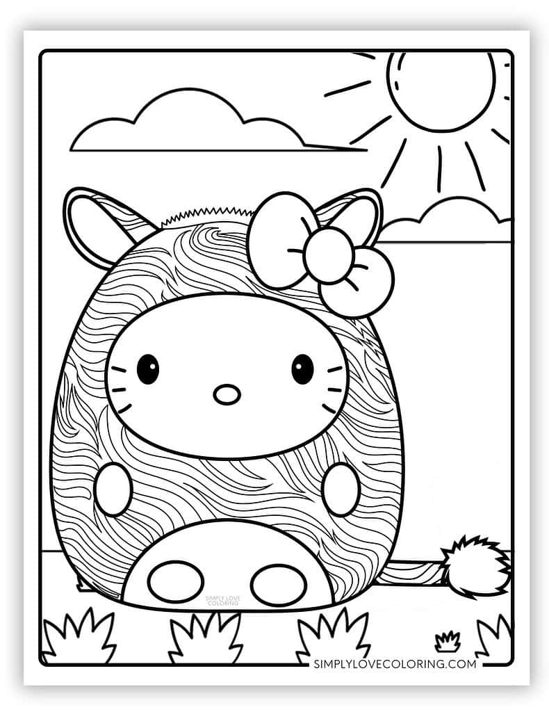 hello kitty marshmallow coloring page