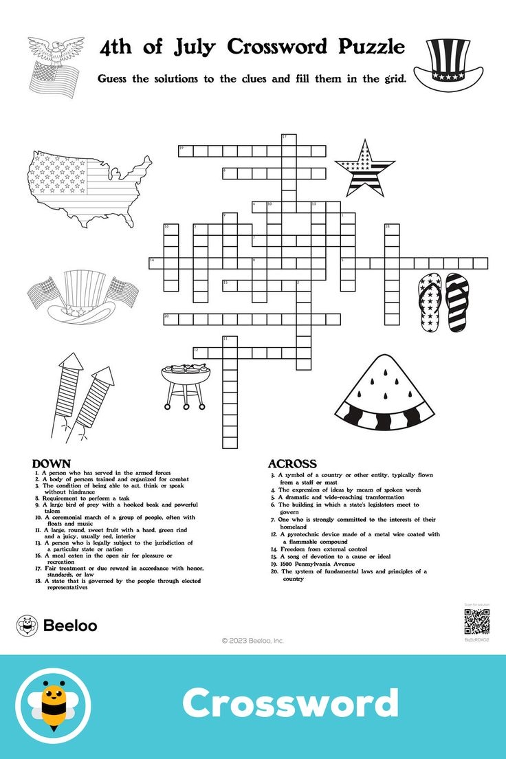 4th Of July Crossword Puzzle