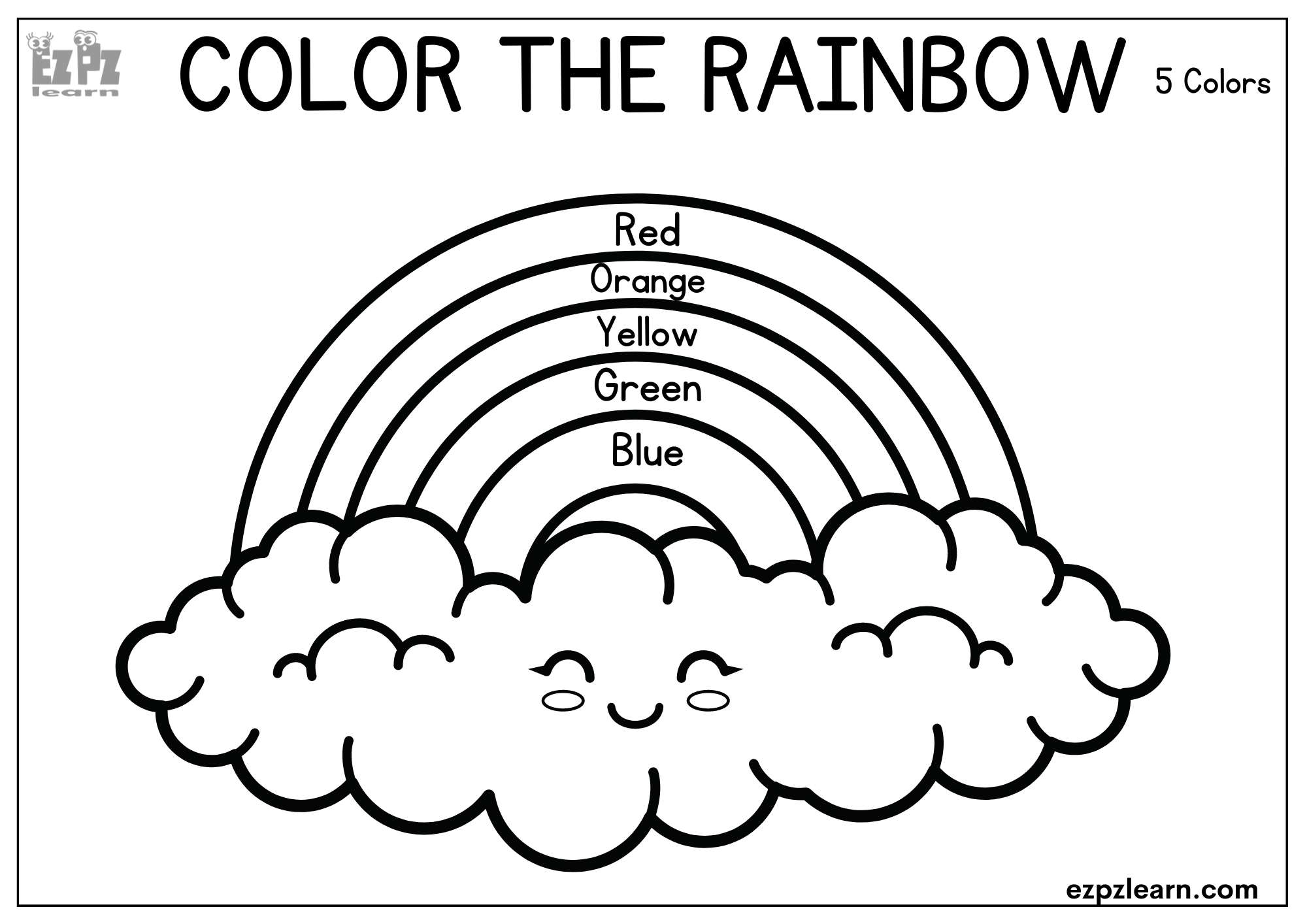 coloring pictures of rainbows