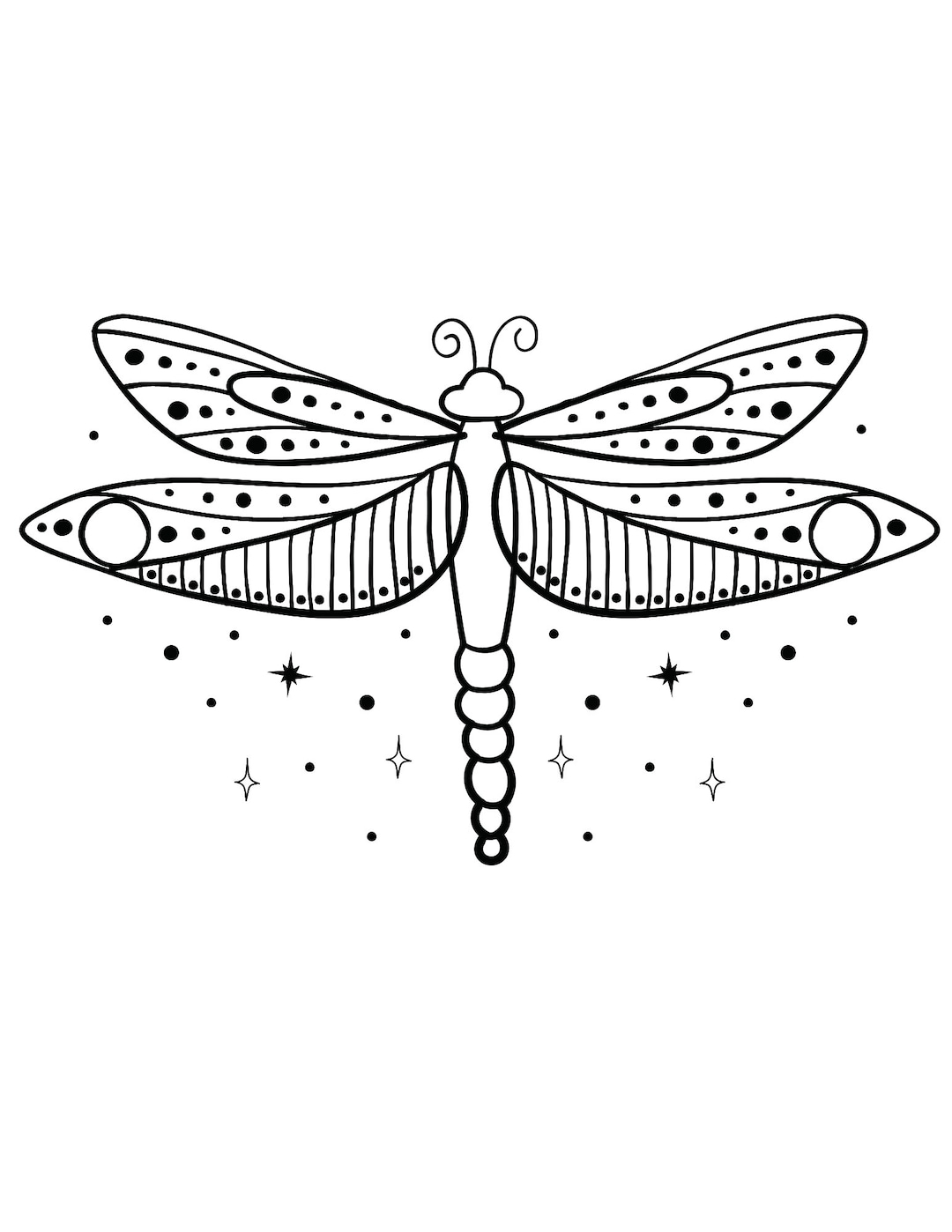 5 Digital Coloring Pages Of Dragonfly s Etsy