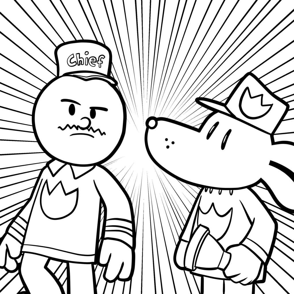 dog man coloring page
