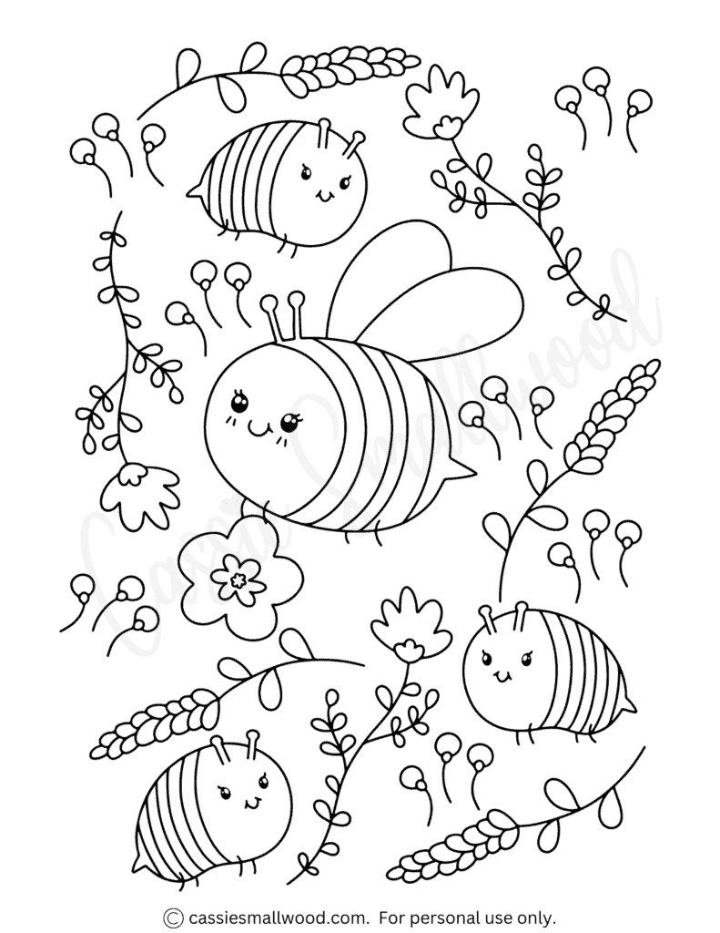 50 Cute Bee Coloring Pages Free Printable Cassie Smallwood