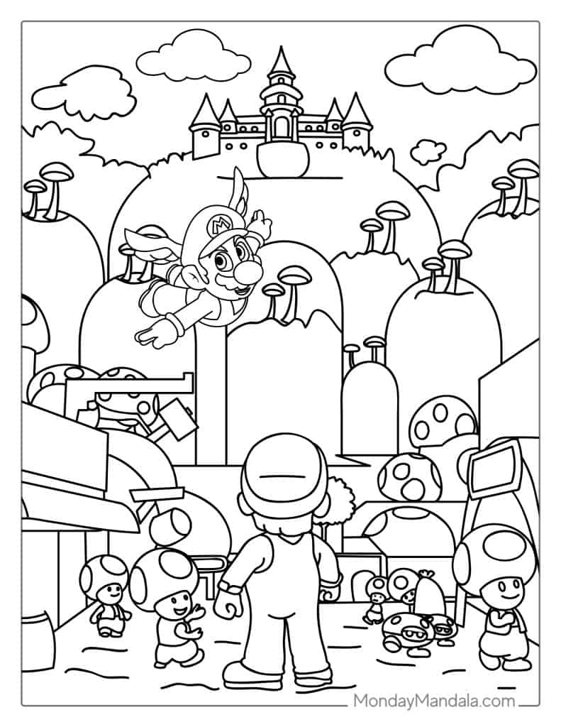super mario brothers coloring pages