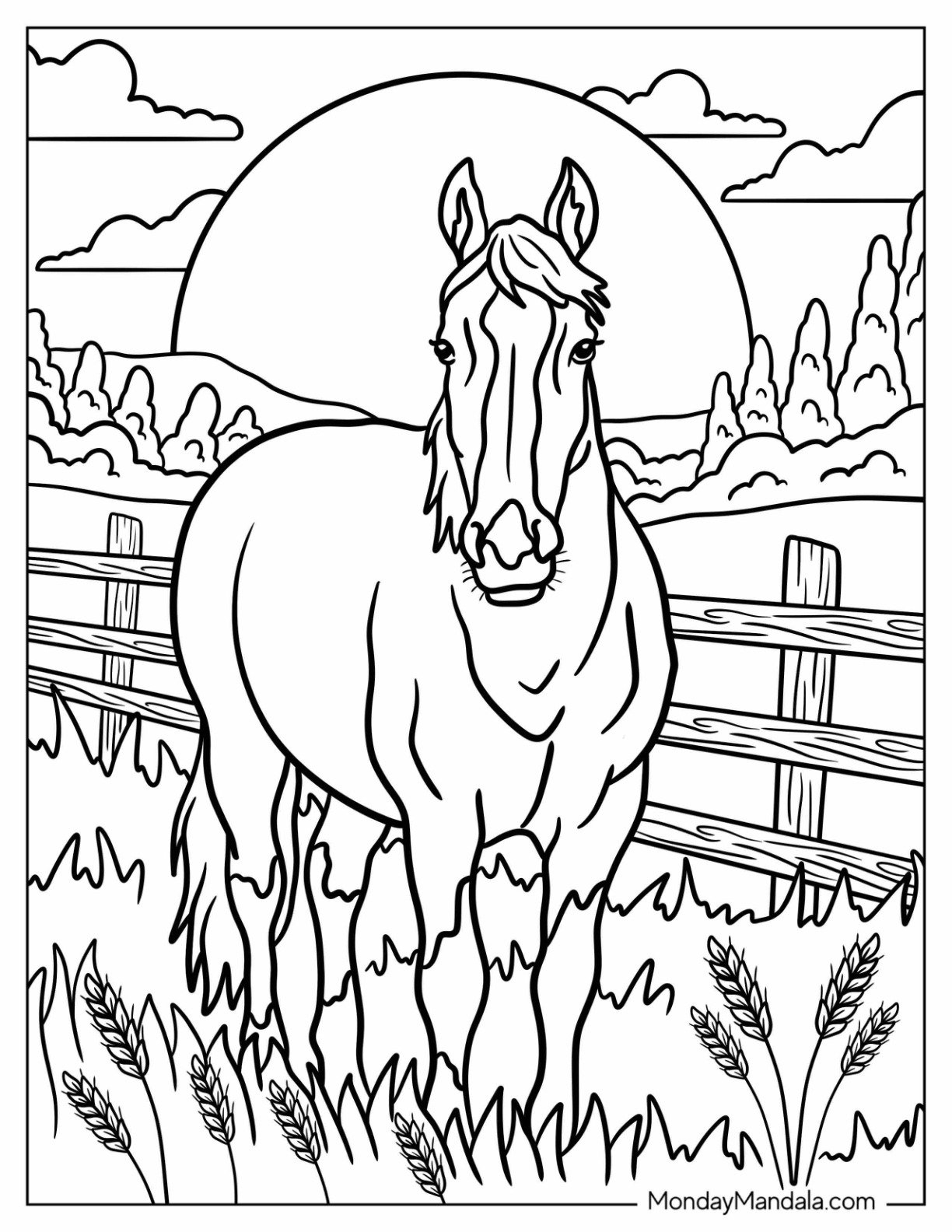 horse free coloring pages
