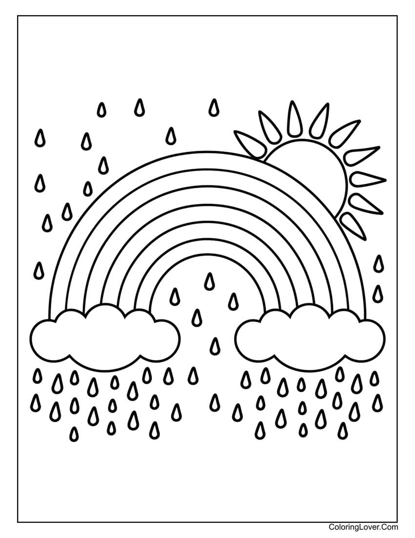 rainbow coloring page printable