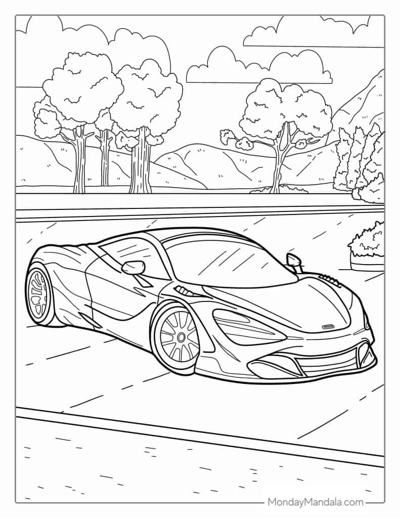 car coloring pages for kids