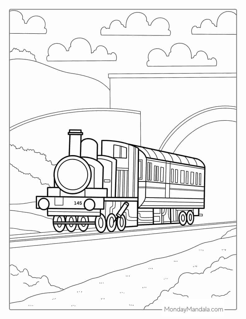coloring sheets of trains