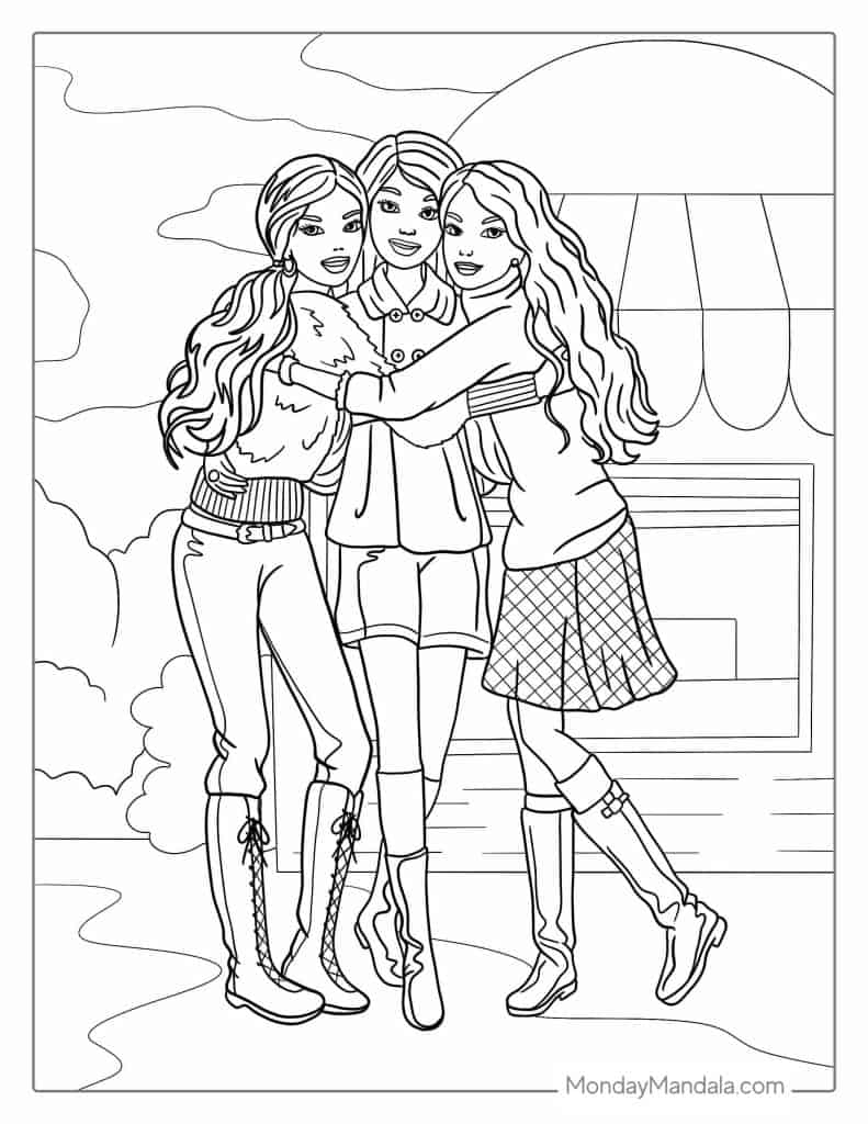 printable barbie coloring pages