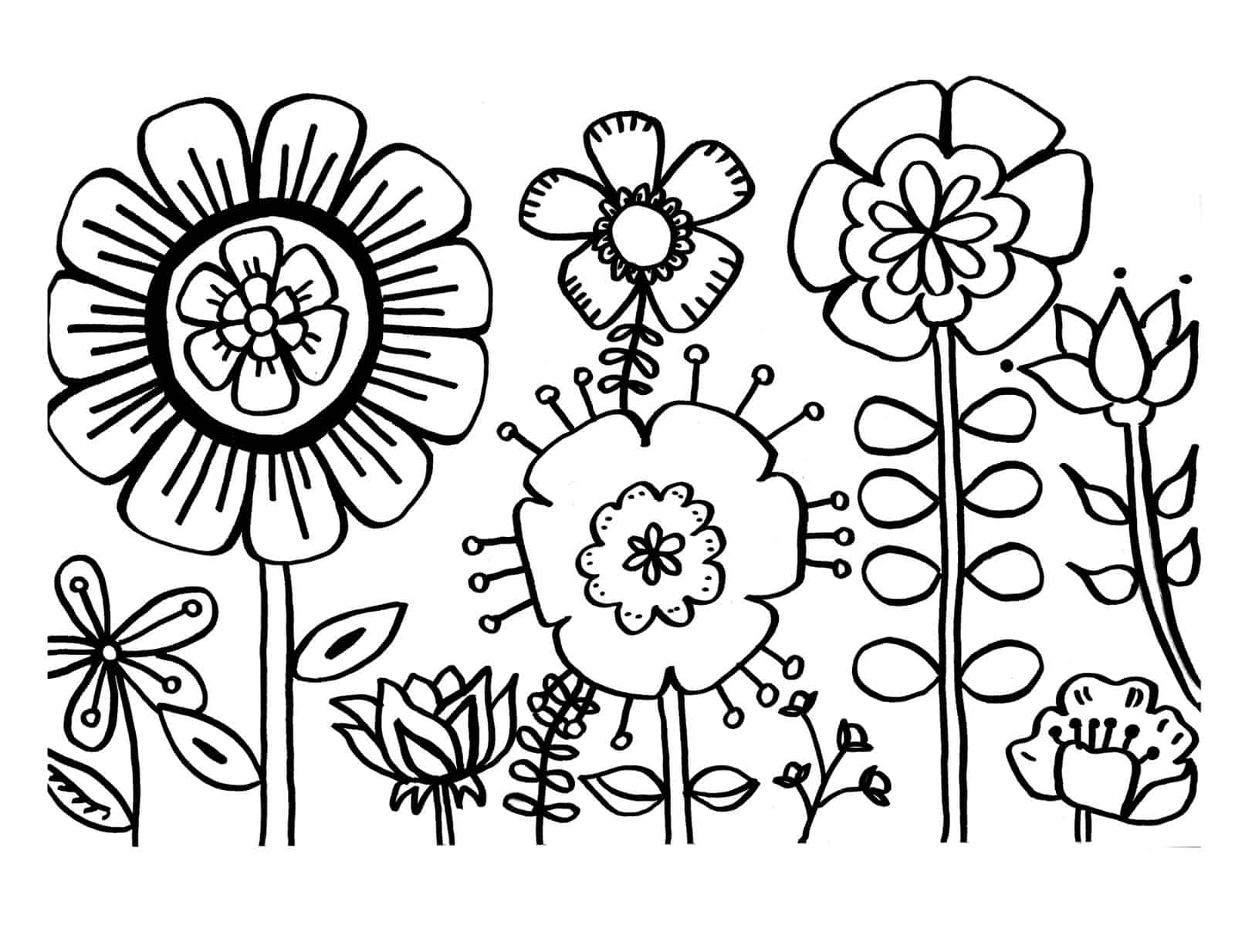 flower coloring pages free