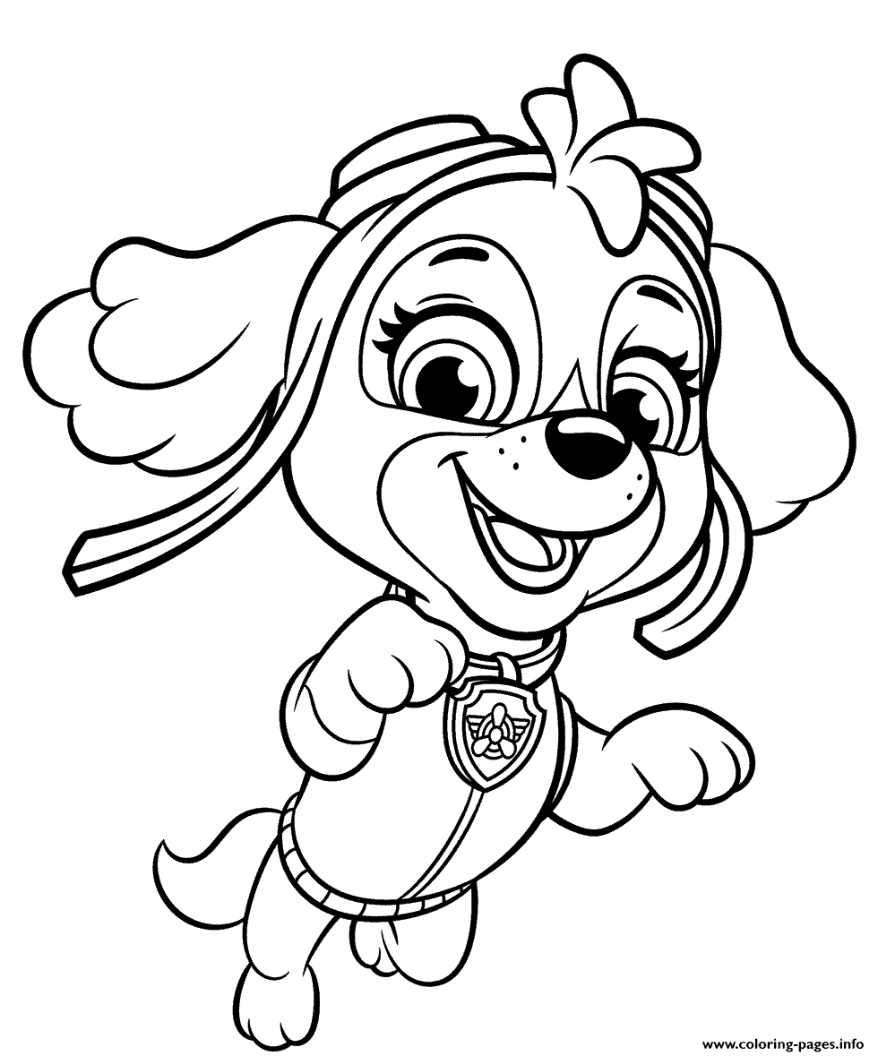60 Cute Paw Patrol Skye Coloring Pages Free Artsy Pretty Colors