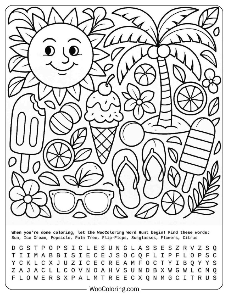 free summer coloring sheets