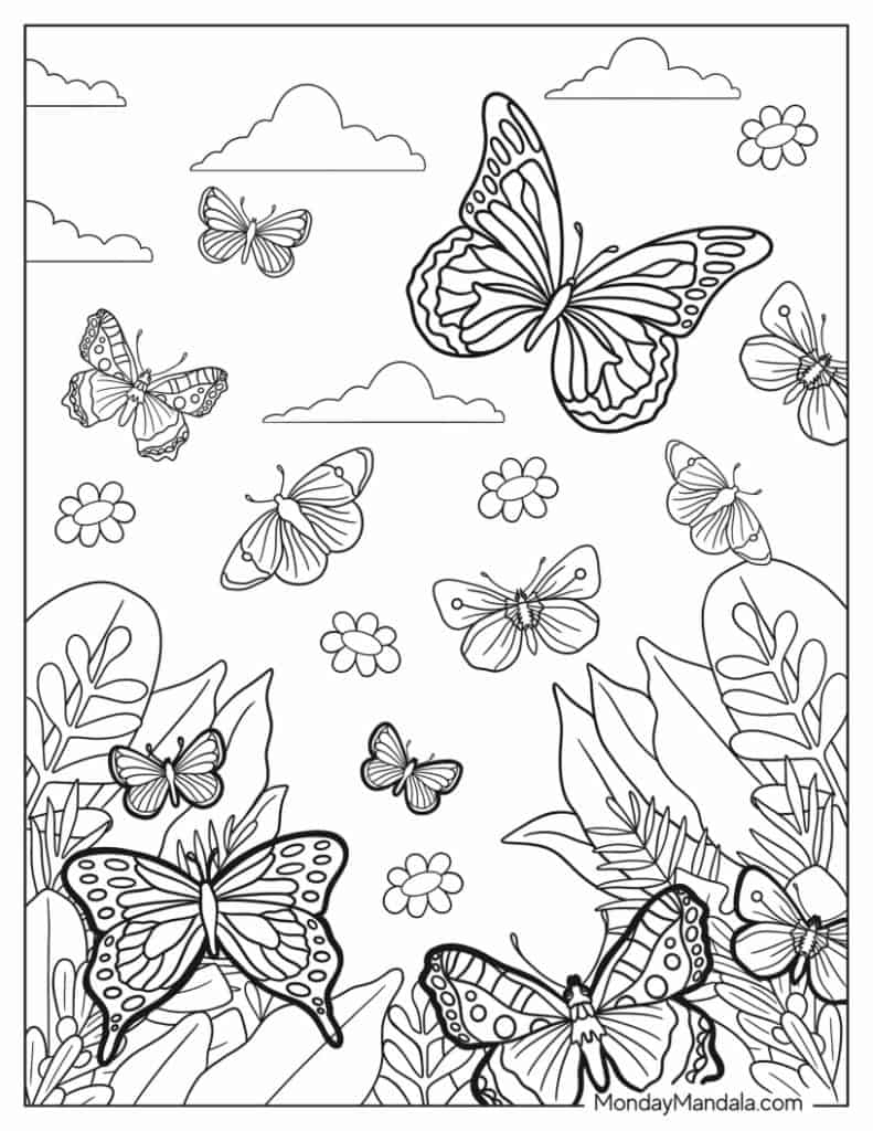 62 Butterfly Coloring Pages Free PDF Printables 