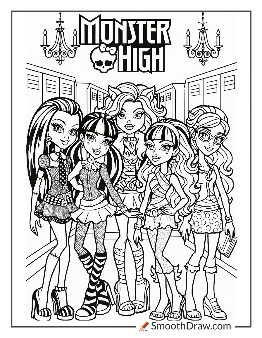 62 Monster High Coloring Pages Smooth Draw