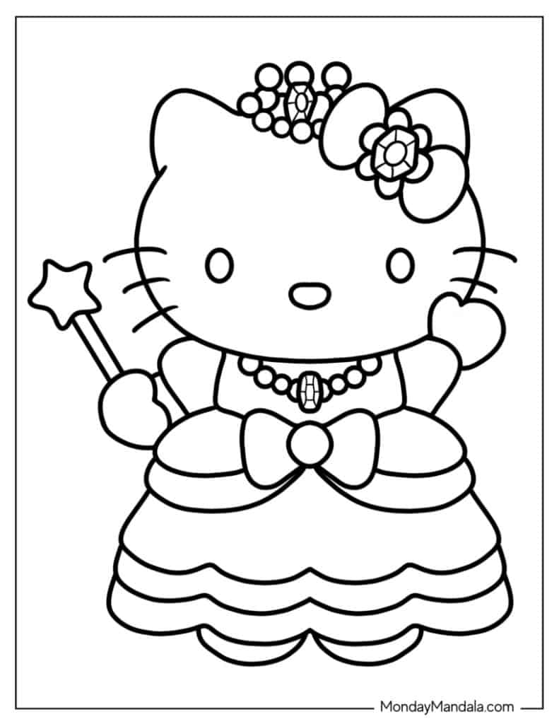 coloring in hello kitty