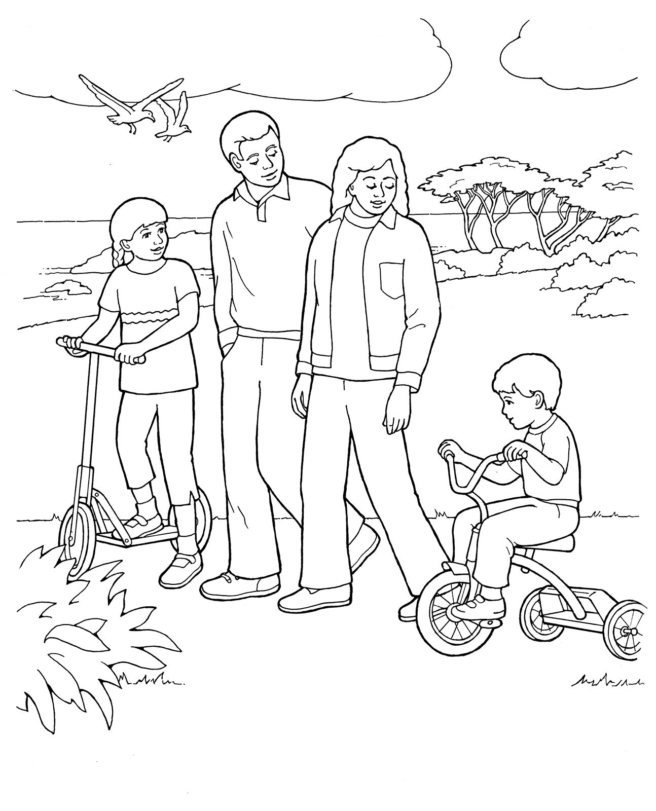 coloring pages of families