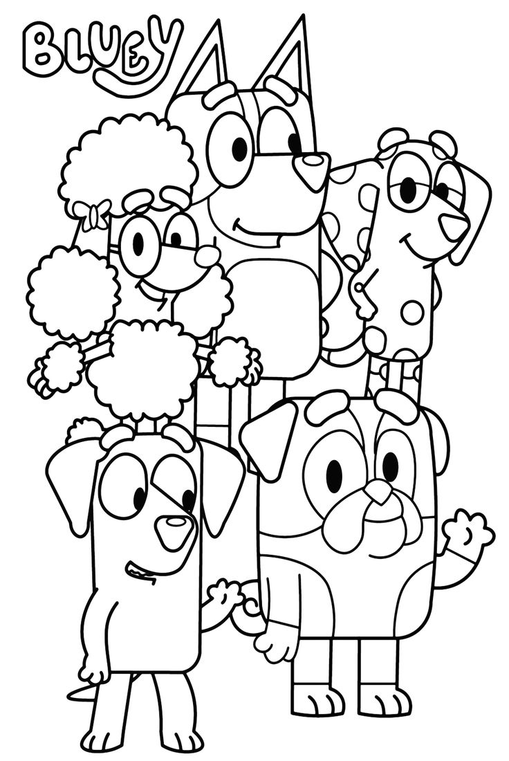 80 Bluey Coloring Pages Free Printable PDF Online Coloring In 2025 Family Coloring