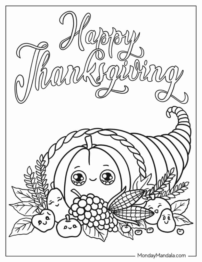 coloring pages of thanksgiving