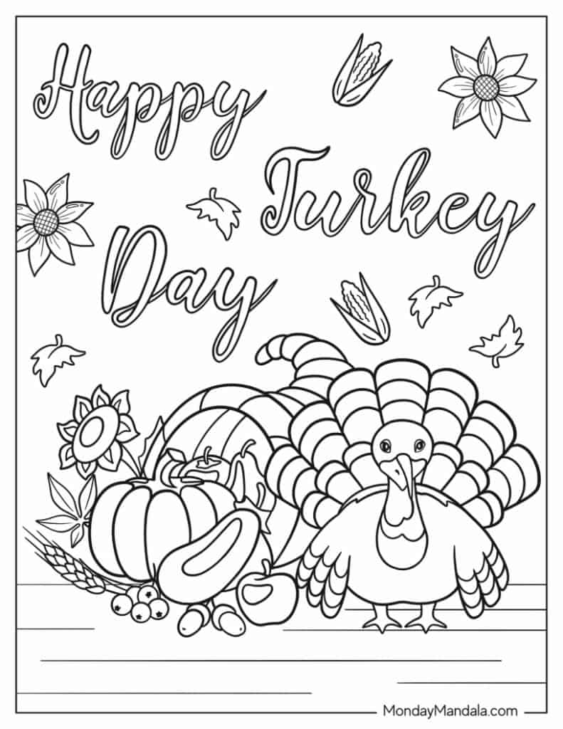 87 Thanksgiving Coloring Pages Free PDF Printables 