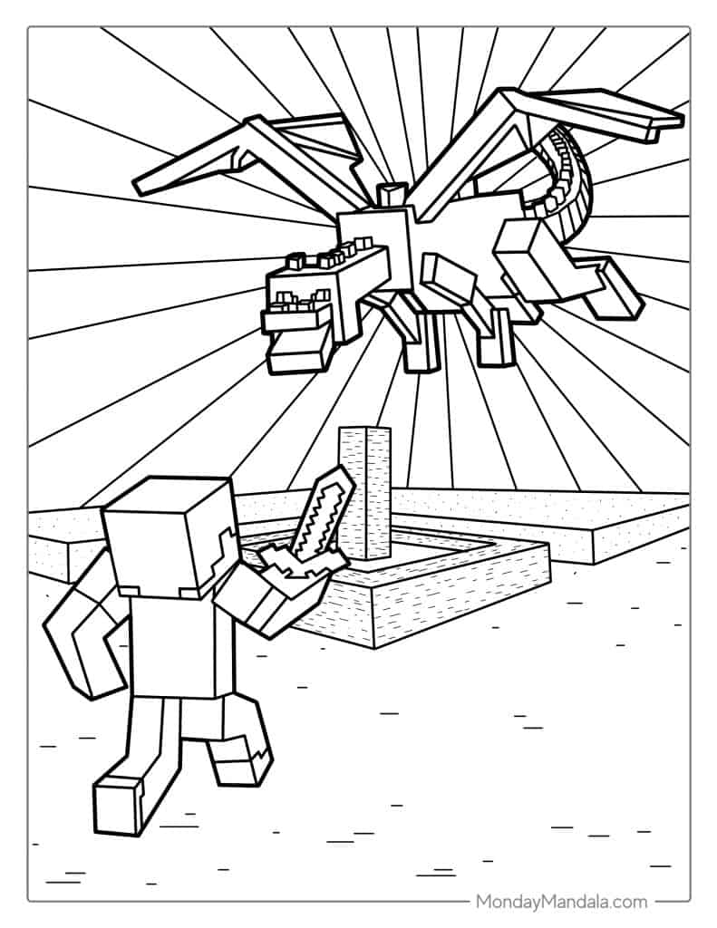 print minecraft coloring pages