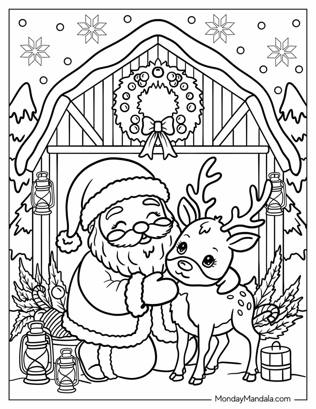 94 Santa Coloring Pages Free PDF Printables 