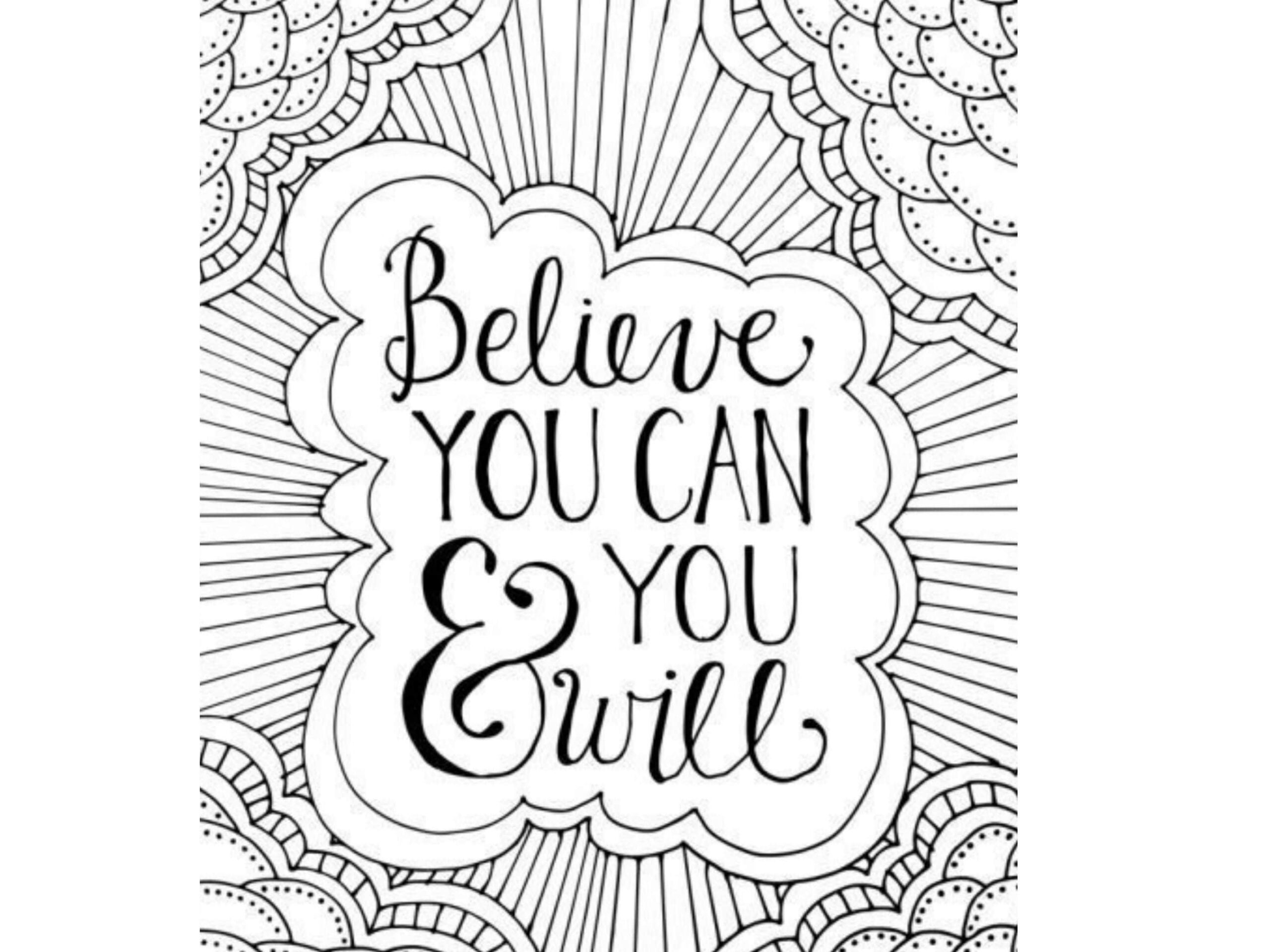 98 Page Anxiety Stress Relief Coloring Book For Adults Digital Download printable Etsy