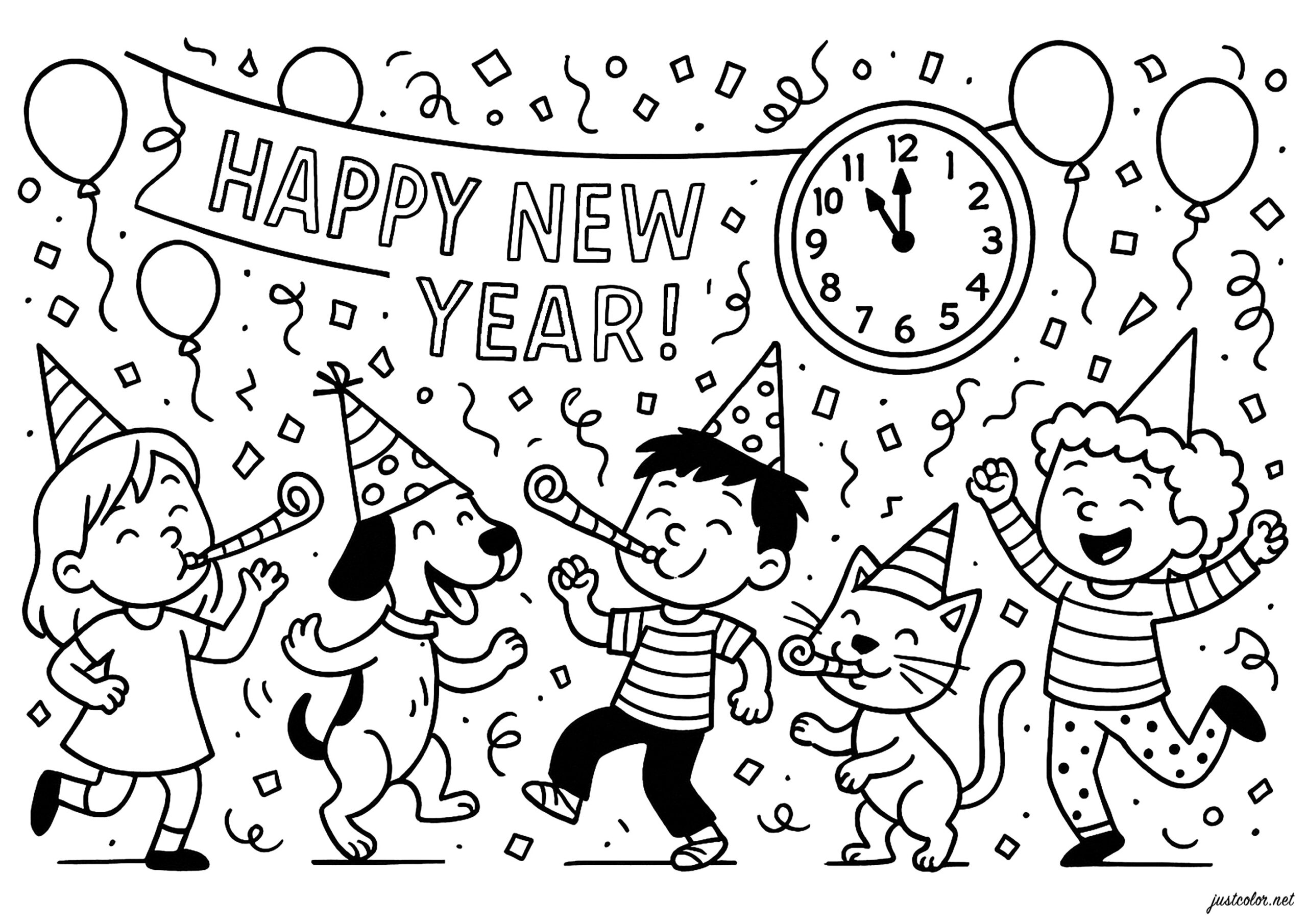 new years coloring pages