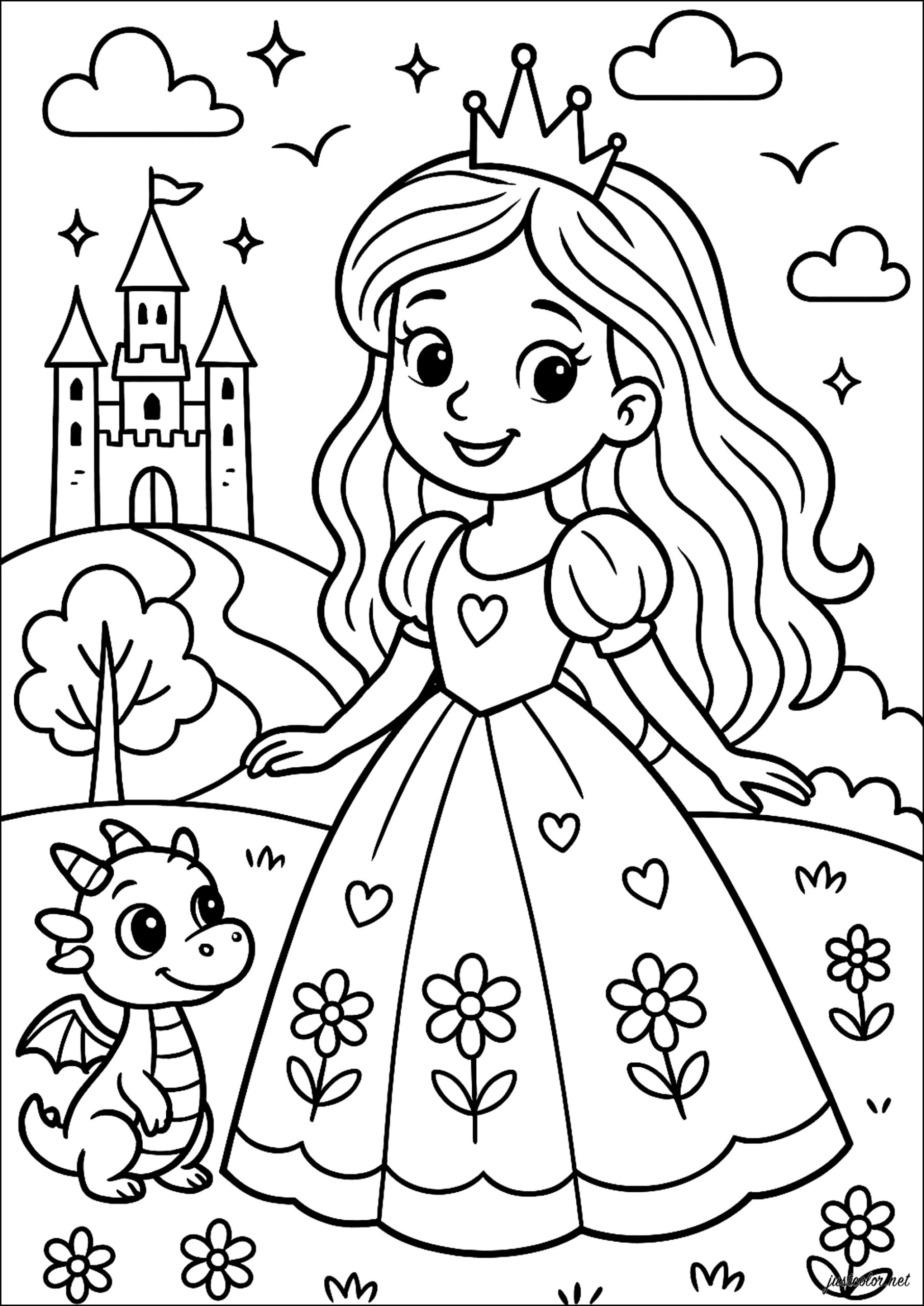 princess coloring pages printable free