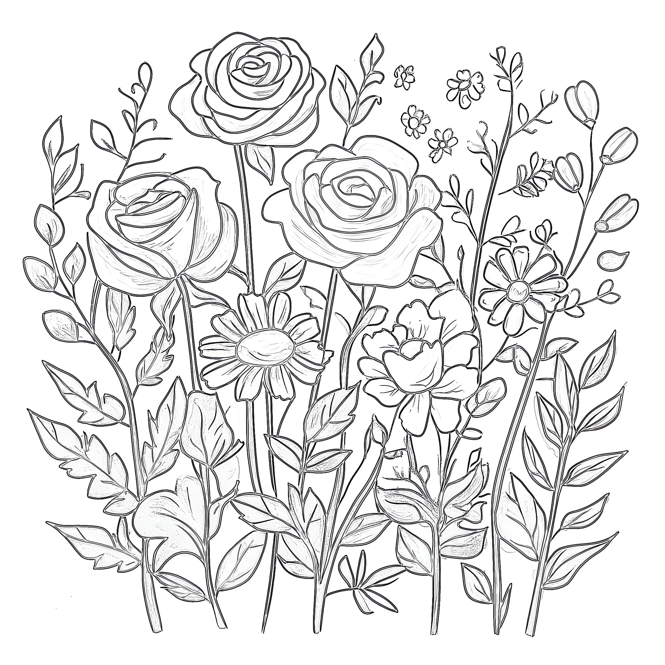 free floral coloring pages